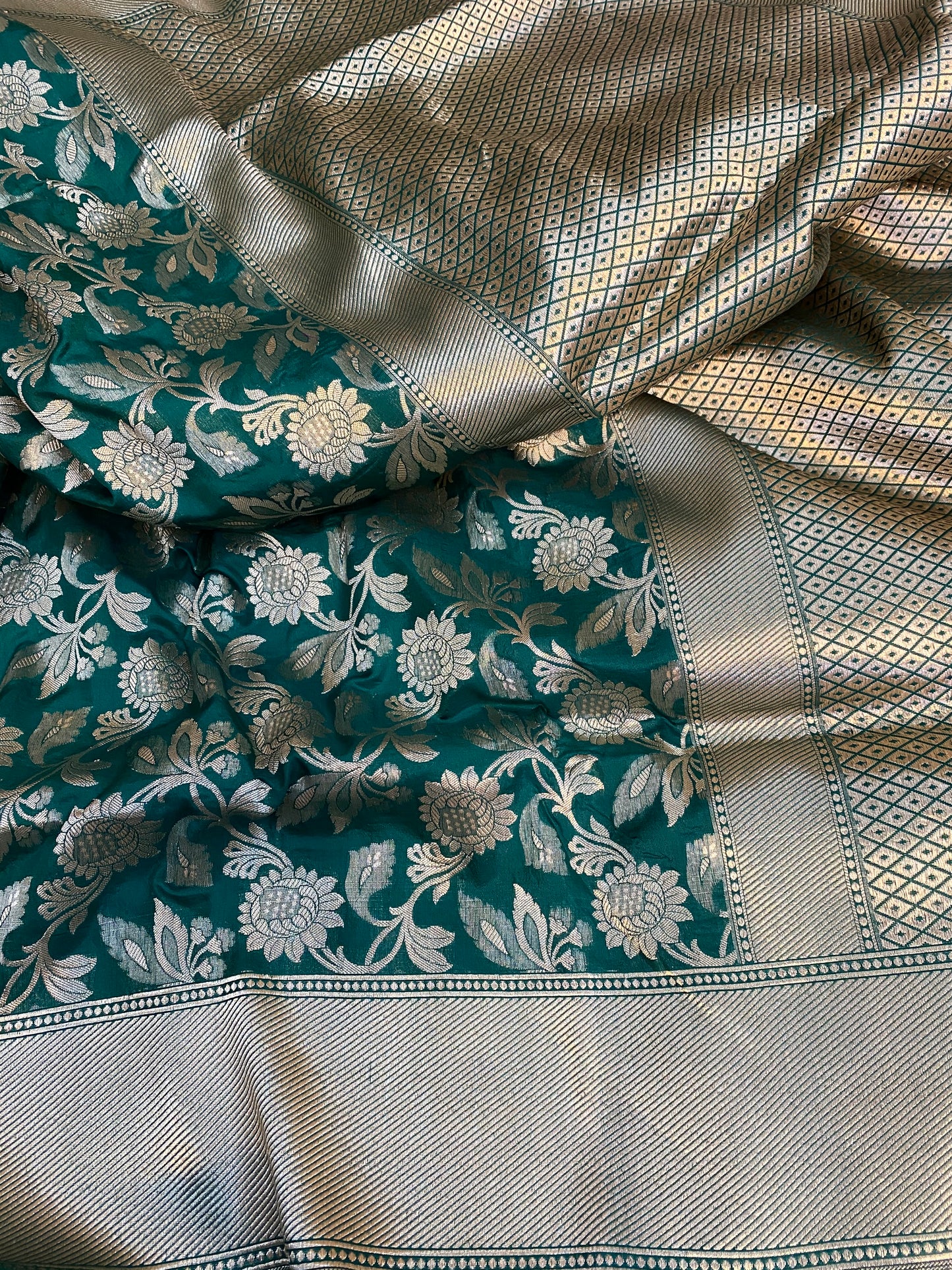 Pure katan jaal saree