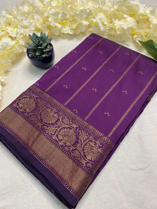 Soft Silk Stripe Booti Saree