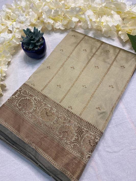 Soft Silk Stripe Booti Saree