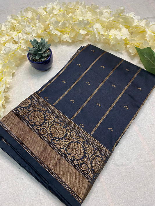 Soft Silk Stripe Booti Saree