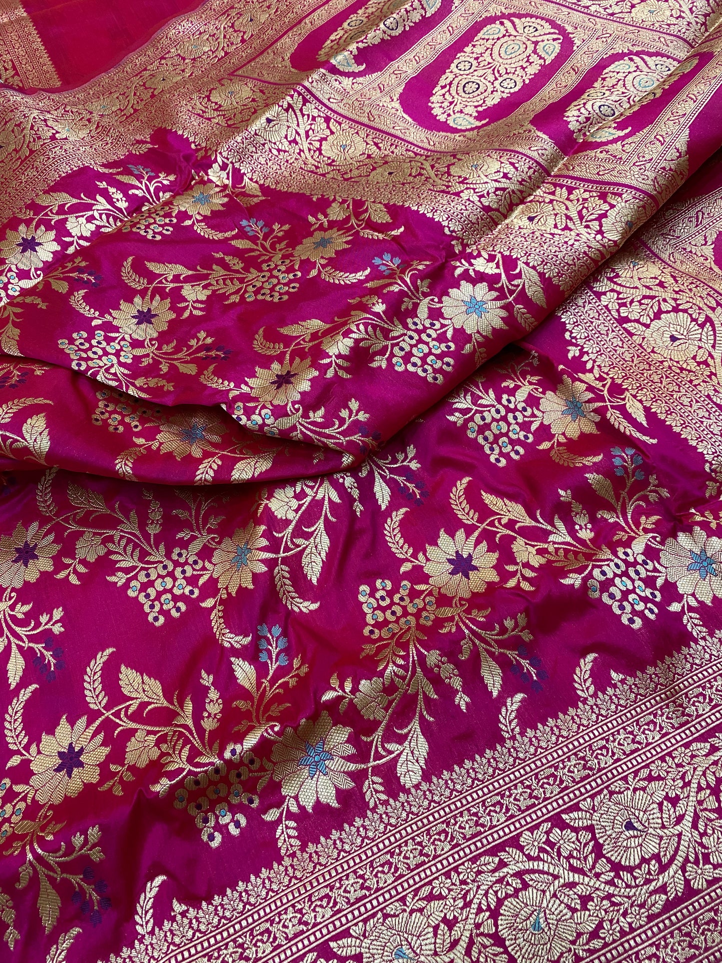 Pure Silk Banarasi Jaal Mina Saree