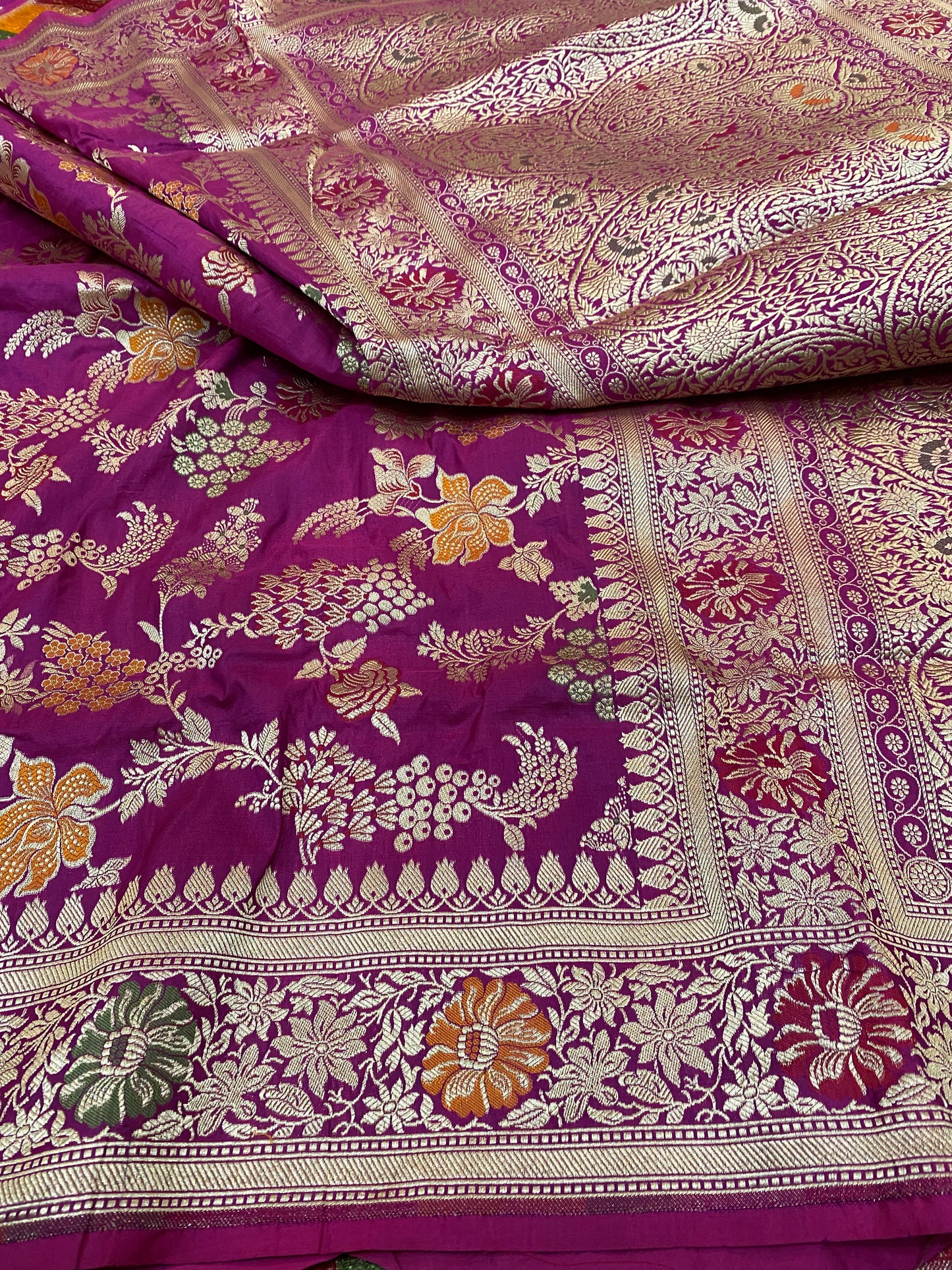 Pure Katan Silk Jaal Mina Saree