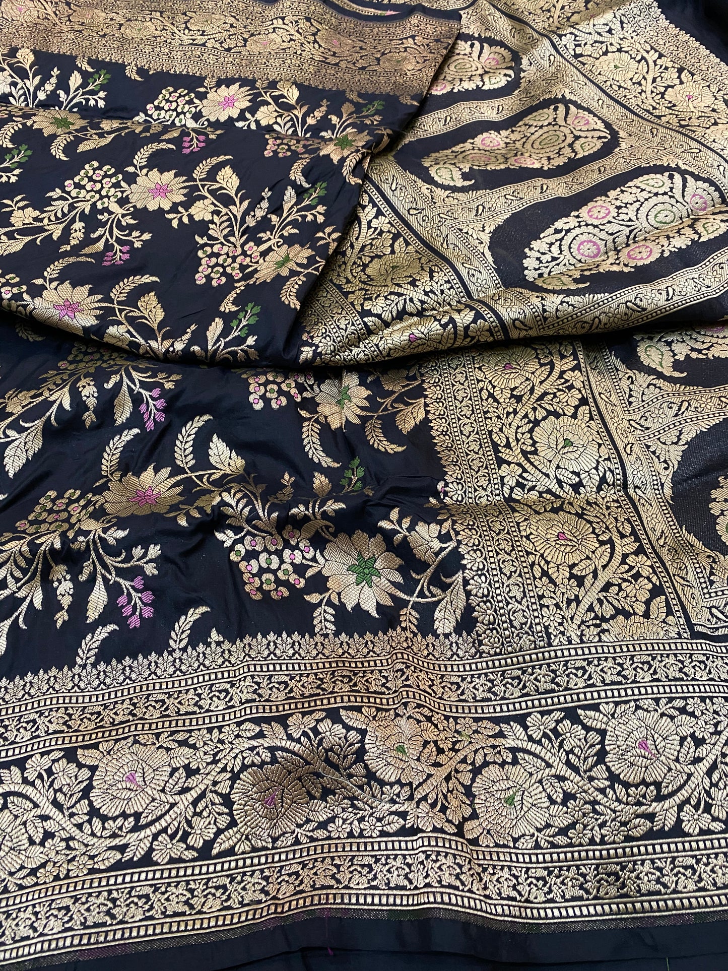Pure Katan Silk Jaal Mina Saree
