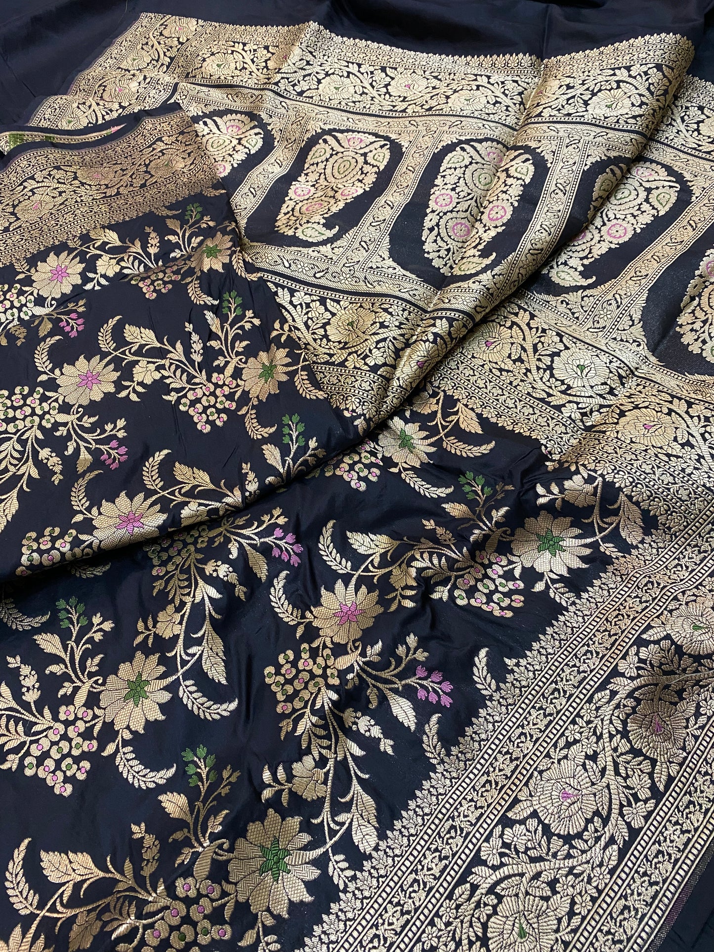 Pure Katan Silk Jaal Mina Saree