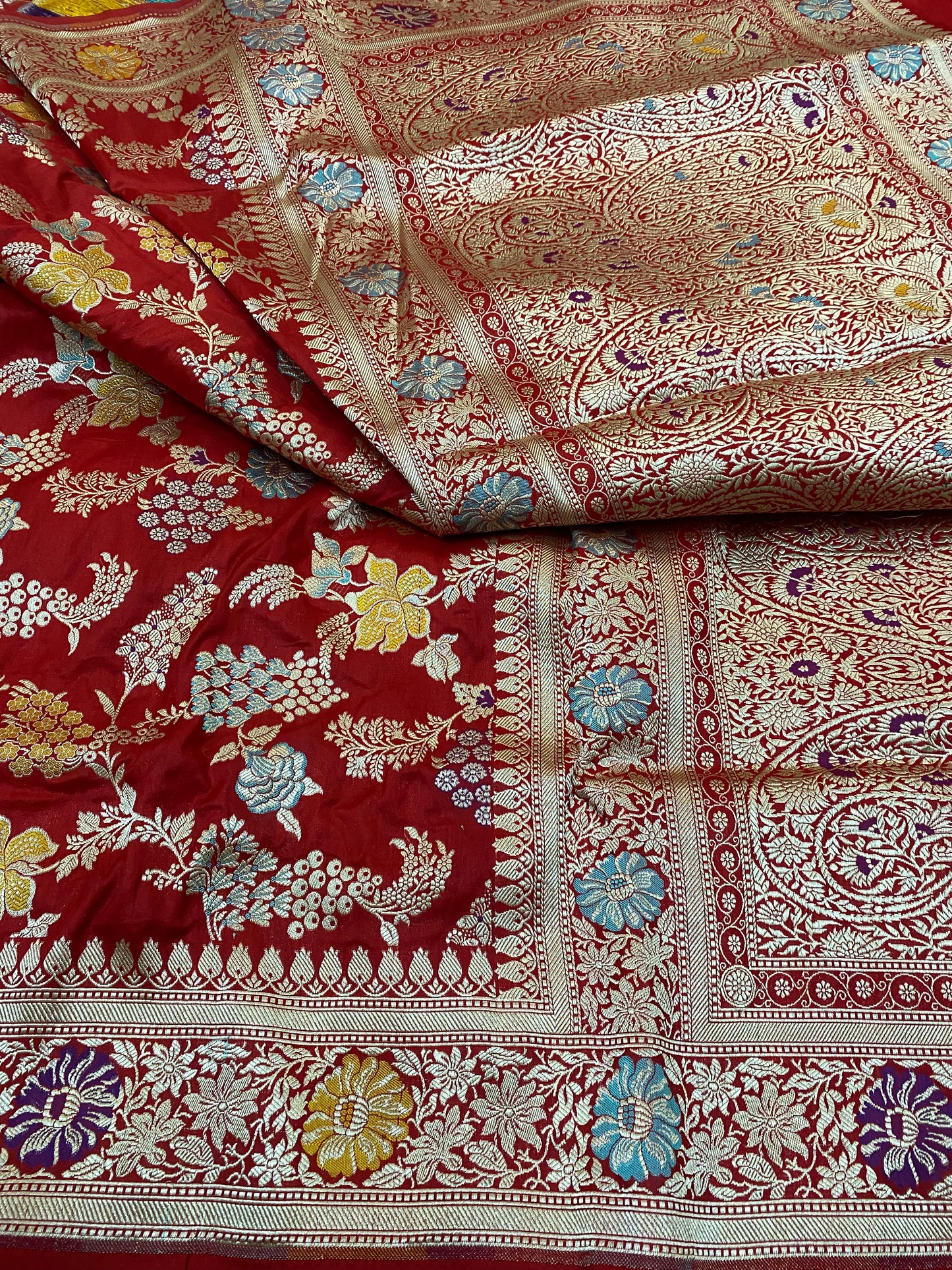 Pure Katan Silk Jaal Mina Saree