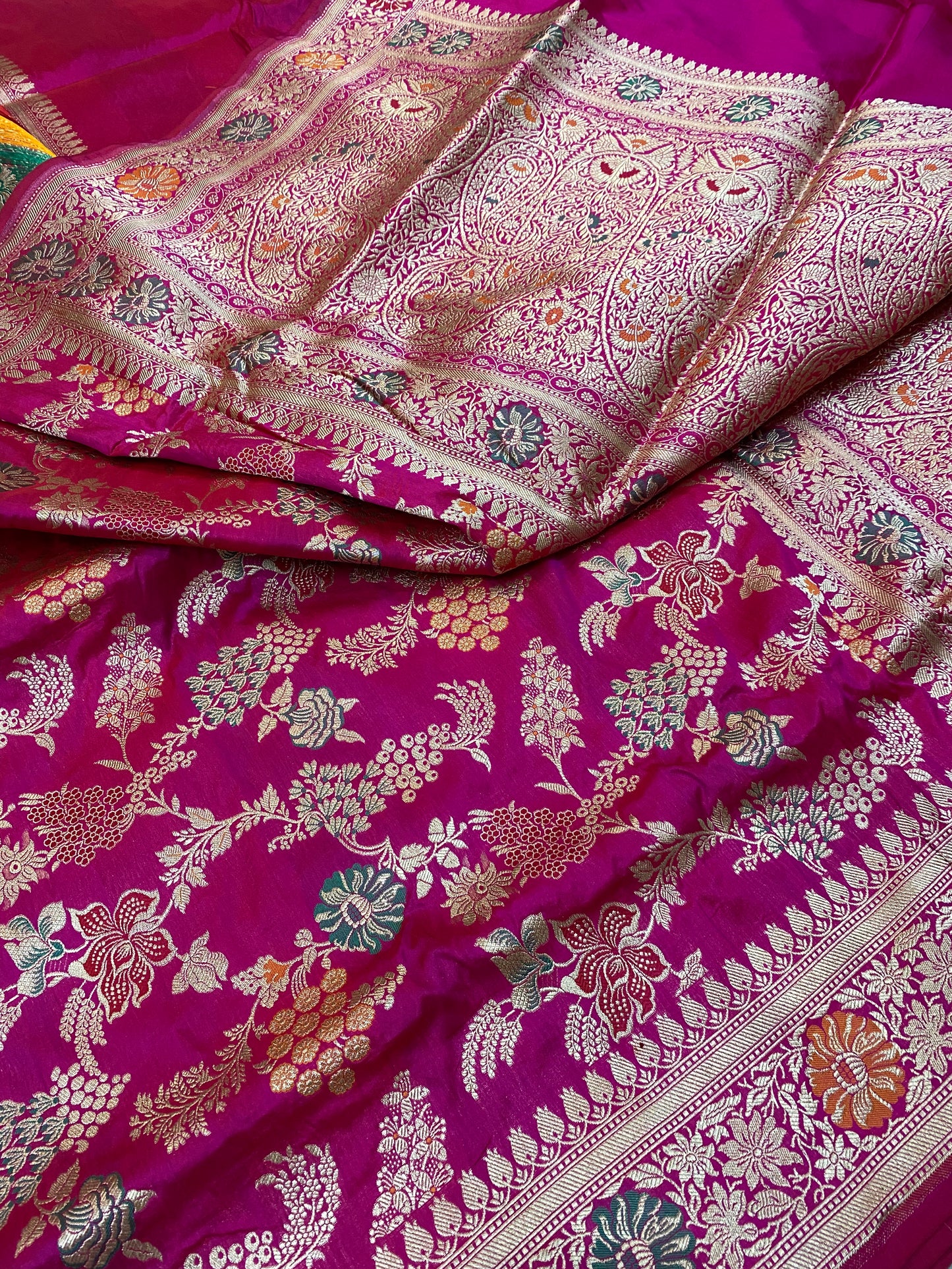 Pure Katan Silk Jaal Mina Saree