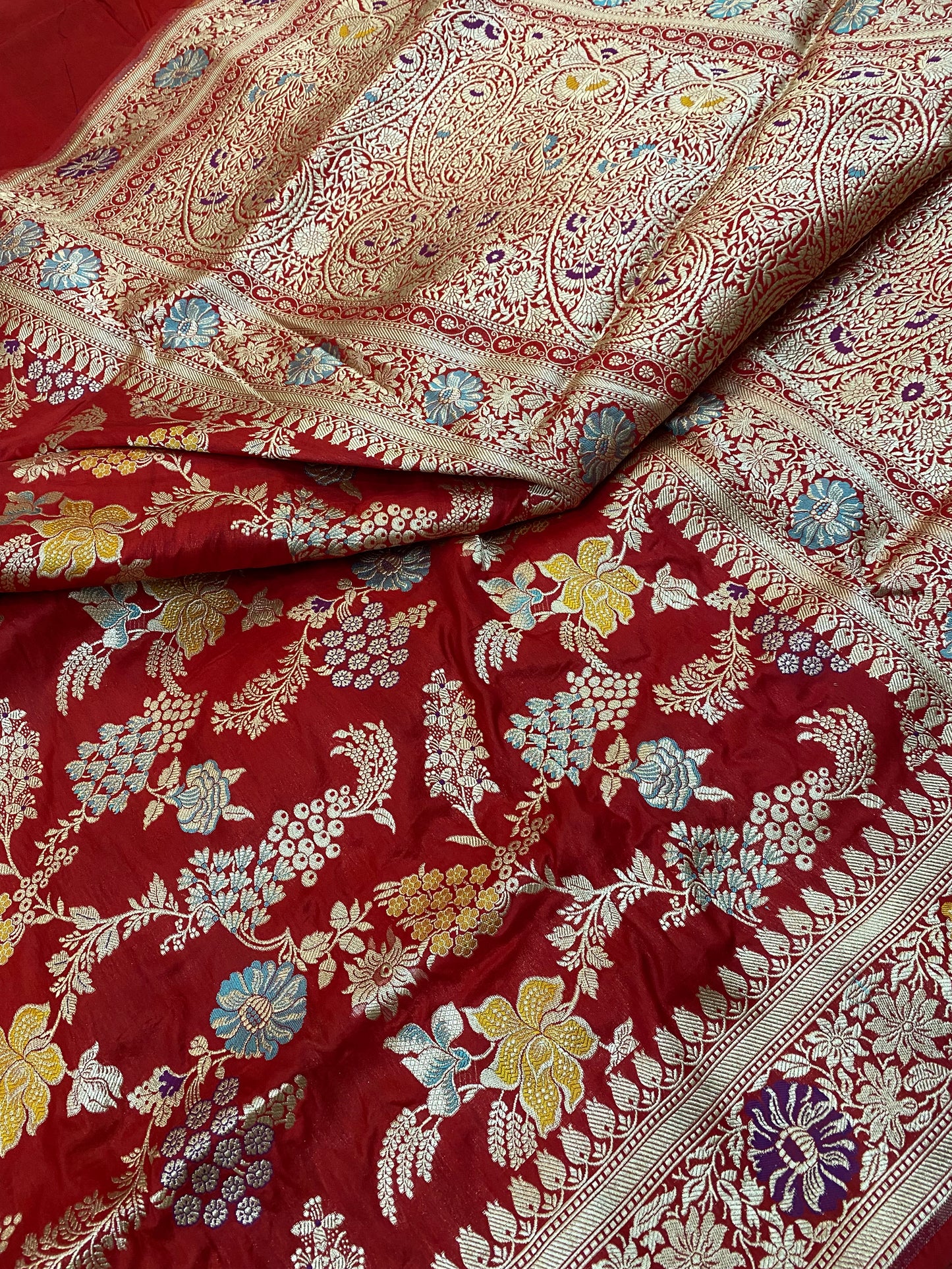 Pure Katan Silk Jaal Mina Saree