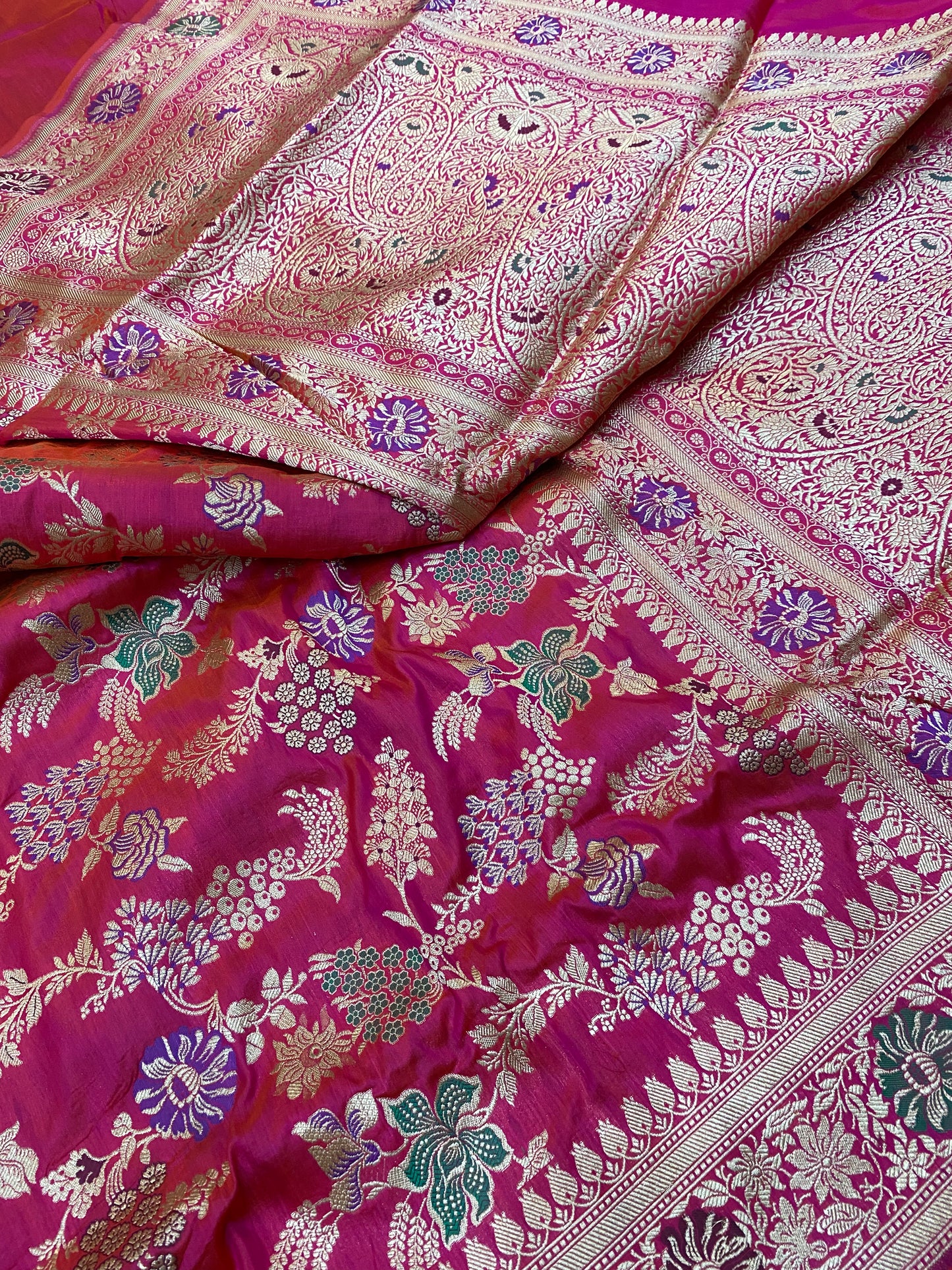 Pure Katan Silk Jaal Mina Saree