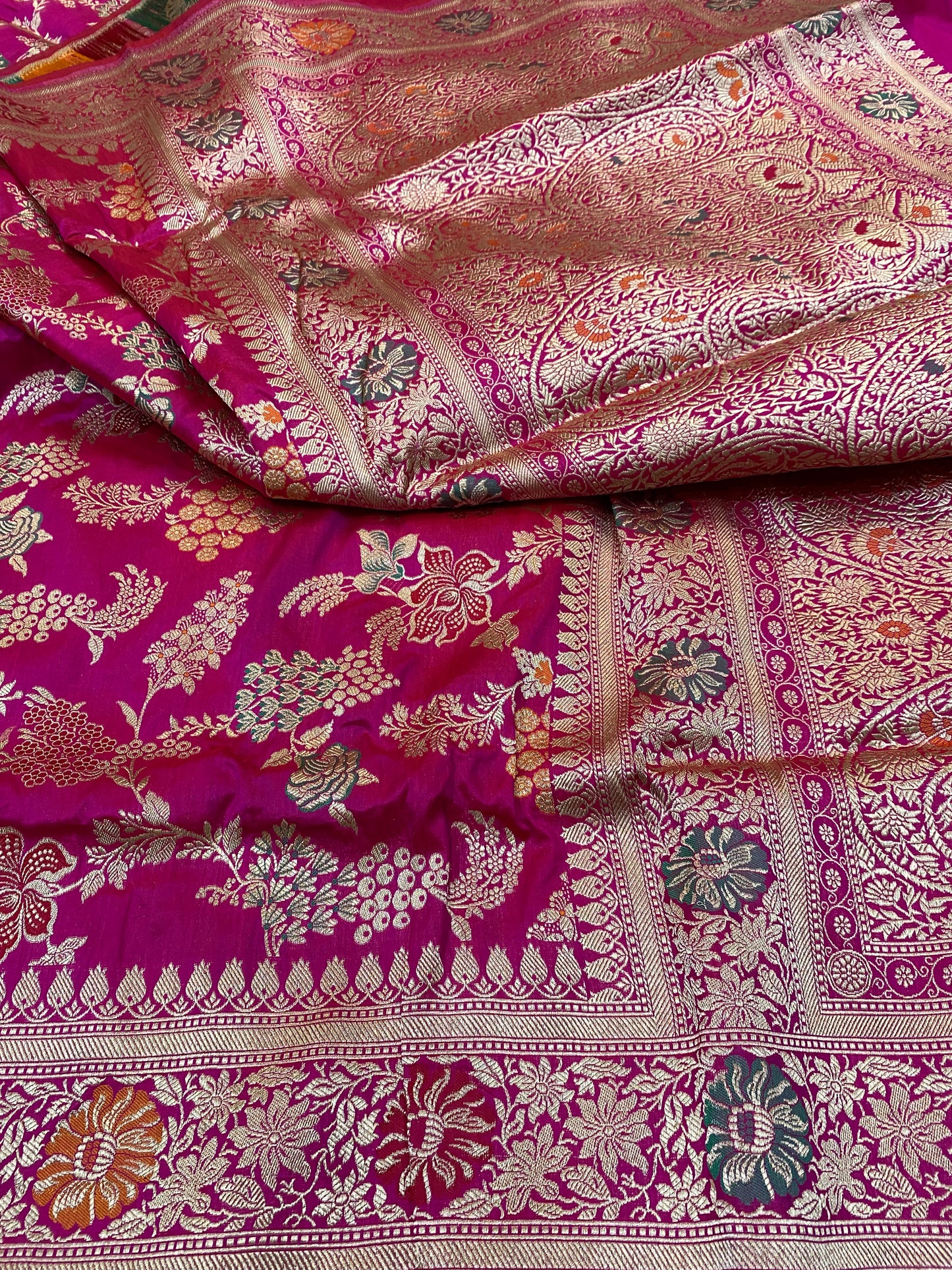 Pure Katan Silk Jaal Mina Saree