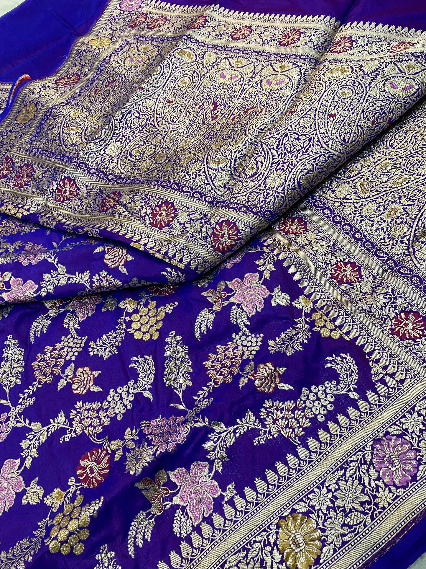 Pure Katan Silk Jaal Mina Saree