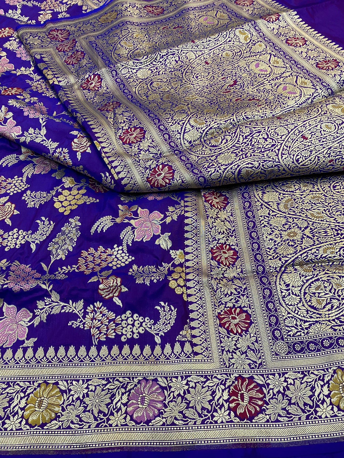 Pure Katan Silk Jaal Mina Saree