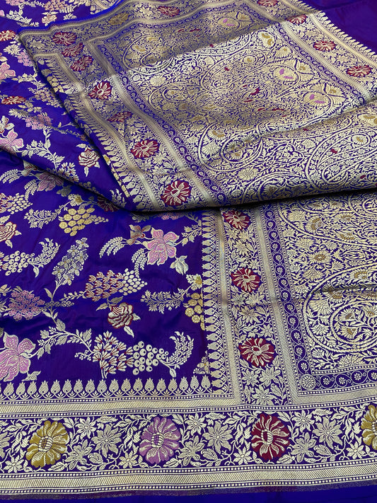 Pure Katan Silk Jaal Mina Saree