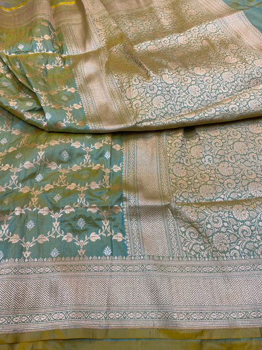 Pure Katan Silk Sona Rupa Jaal Saree