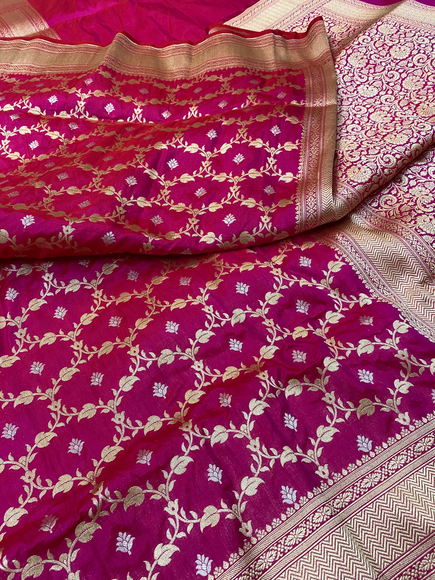 Pure Katan Silk Sona Rupa Jaal Saree