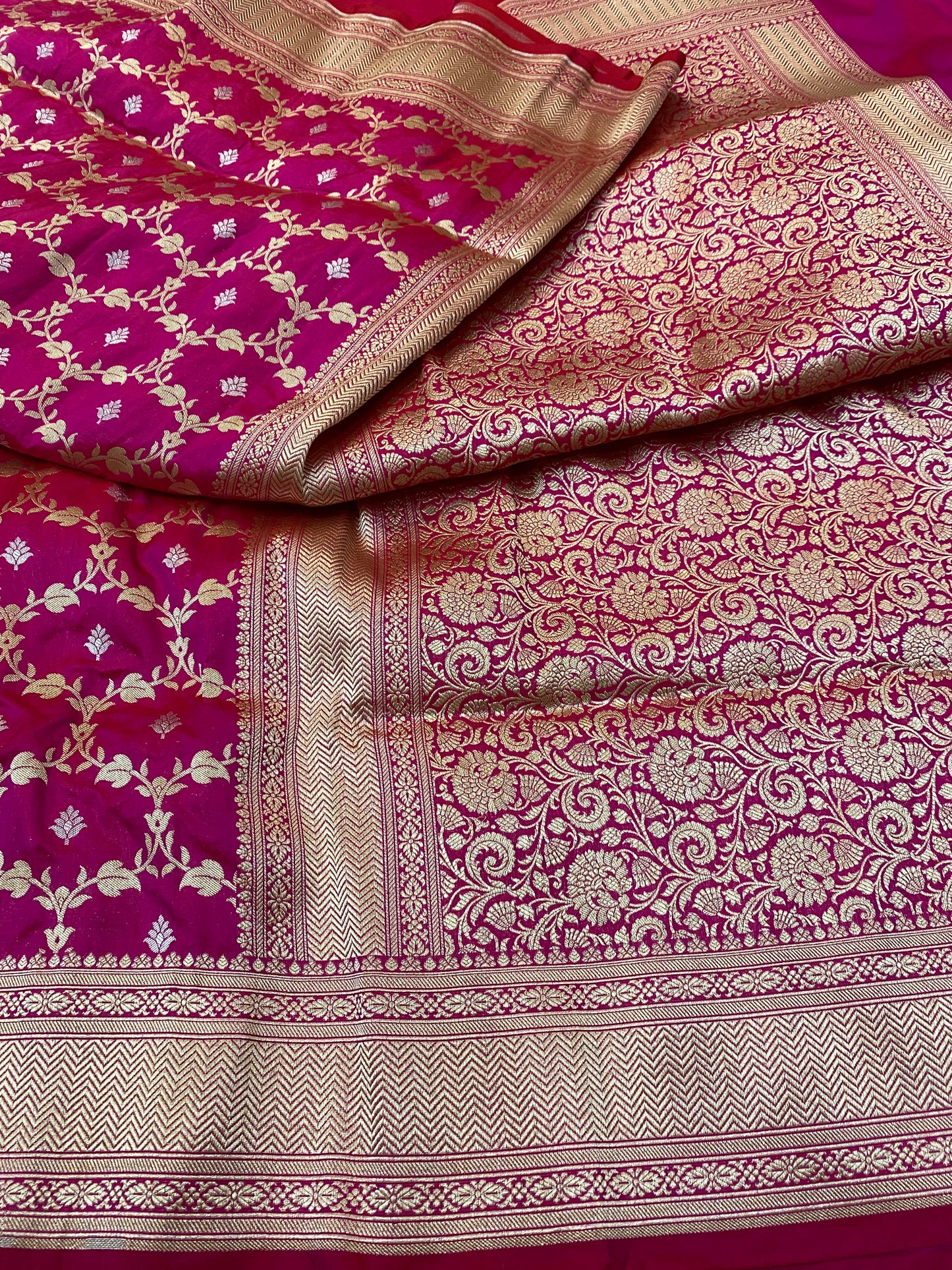 Pure Katan Silk Sona Rupa Jaal Saree