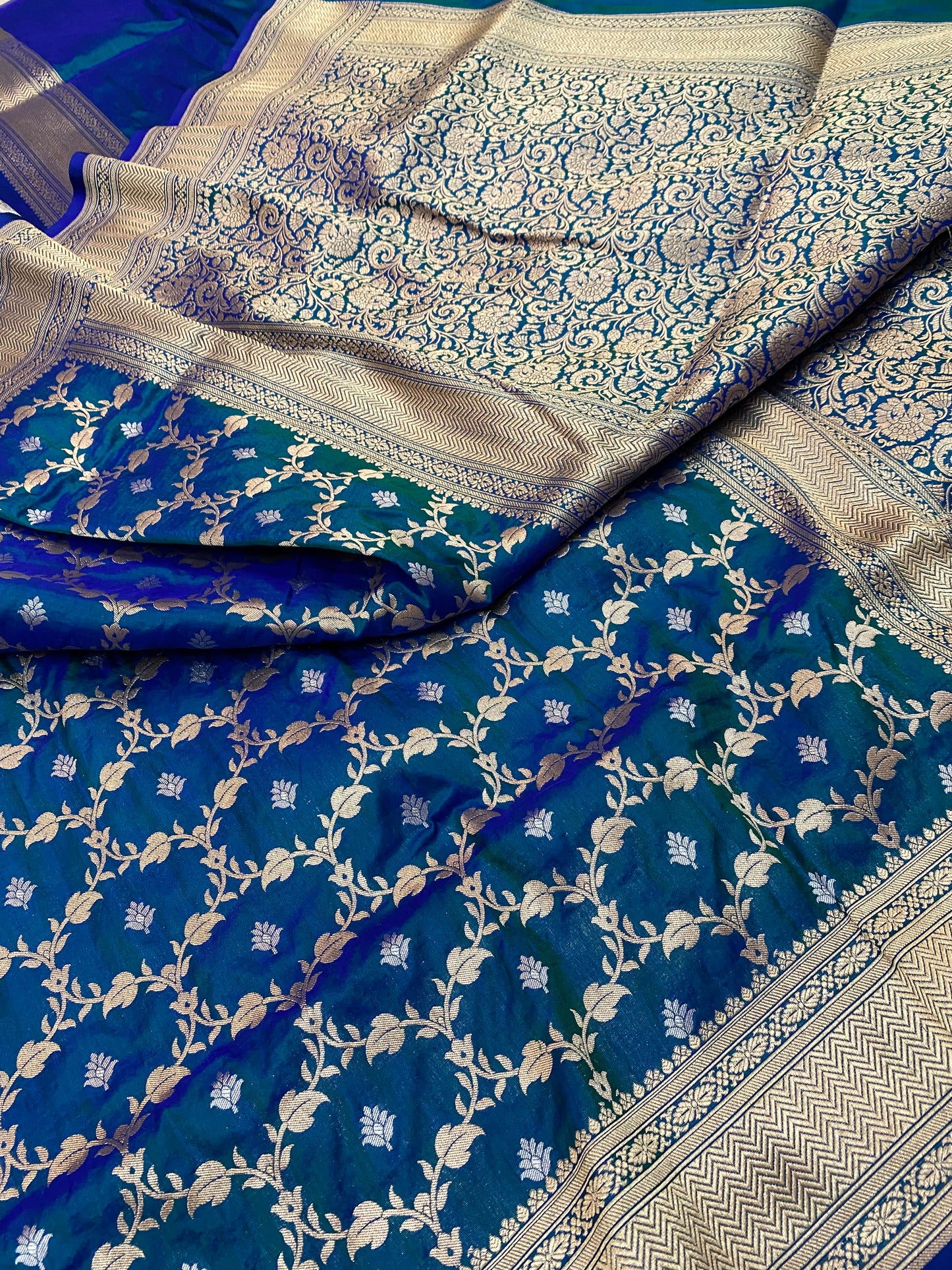 Pure Katan Silk Sona Rupa Jaal Saree