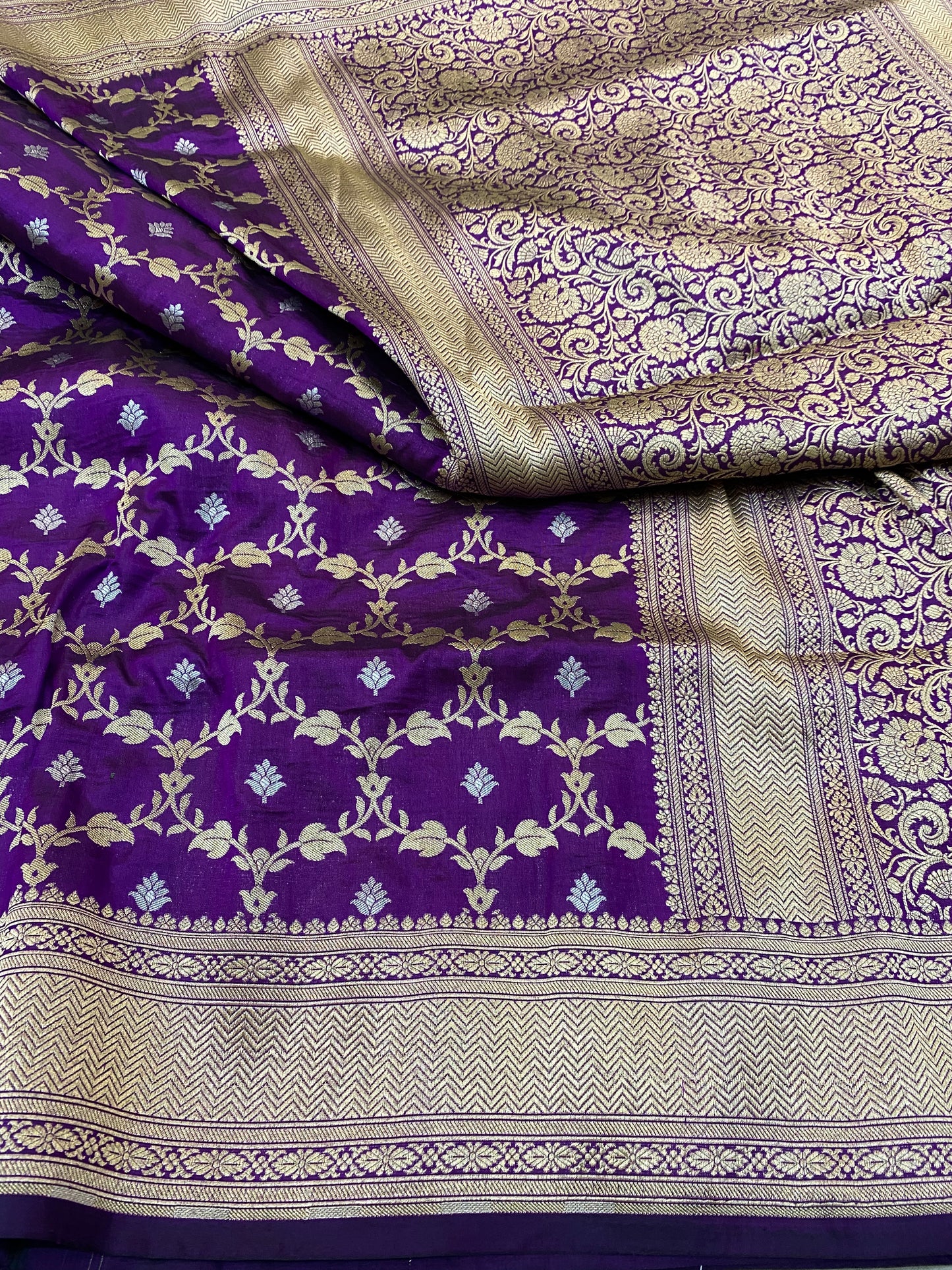 Pure Katan Silk Sona Rupa Jaal Saree