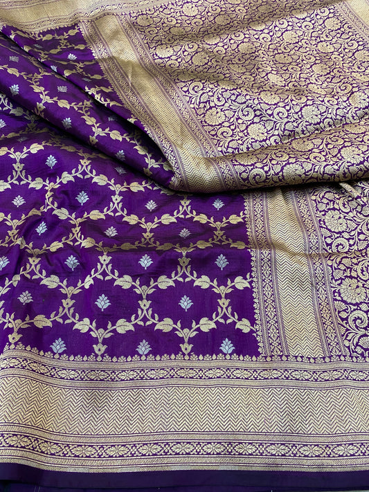 Pure Katan Silk Sona Rupa Jaal Saree