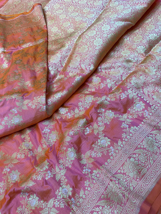 Pure Silk Katan Jaal Saree