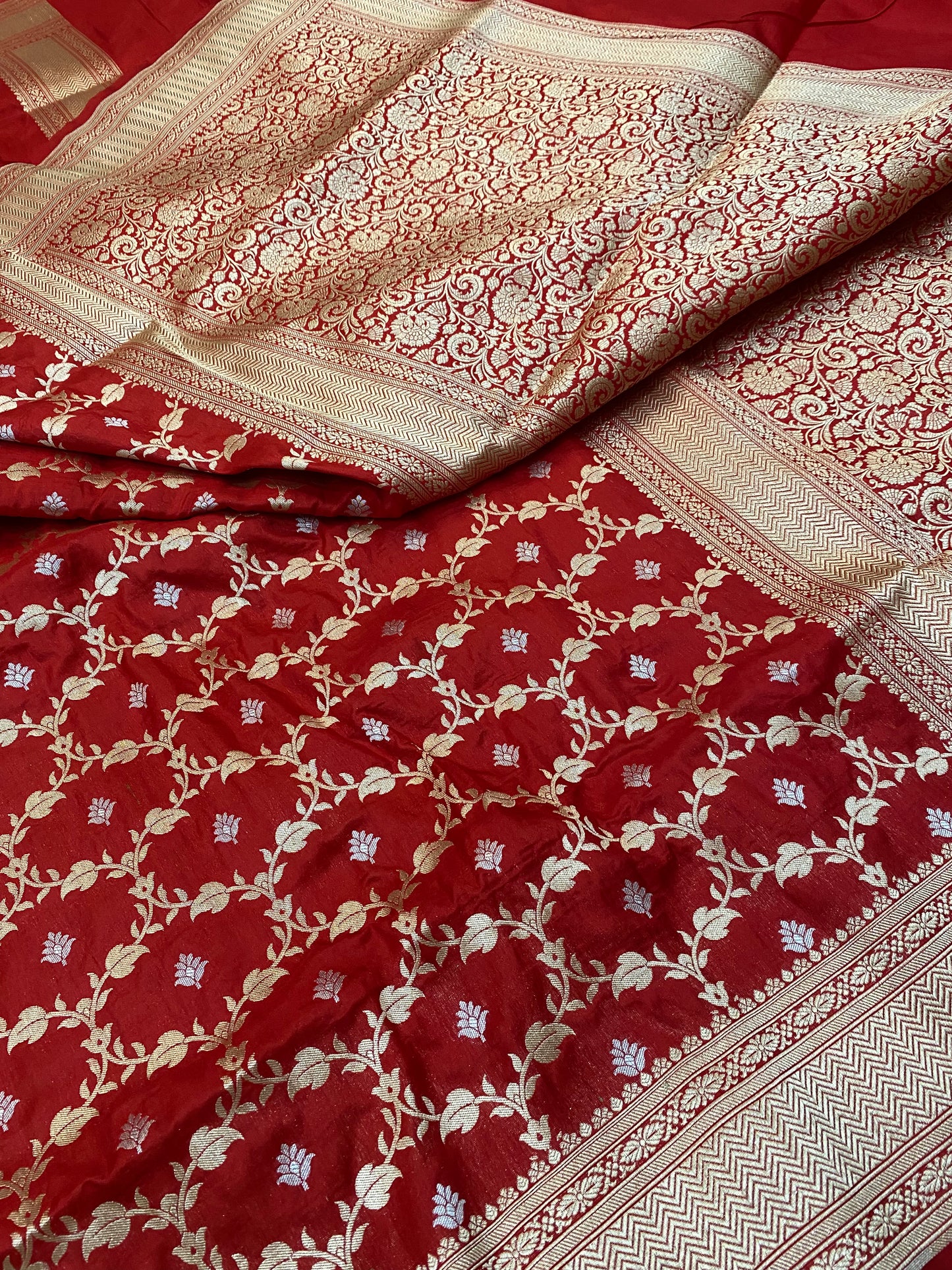 Pure Katan Silk Sona Rupa Jaal Saree