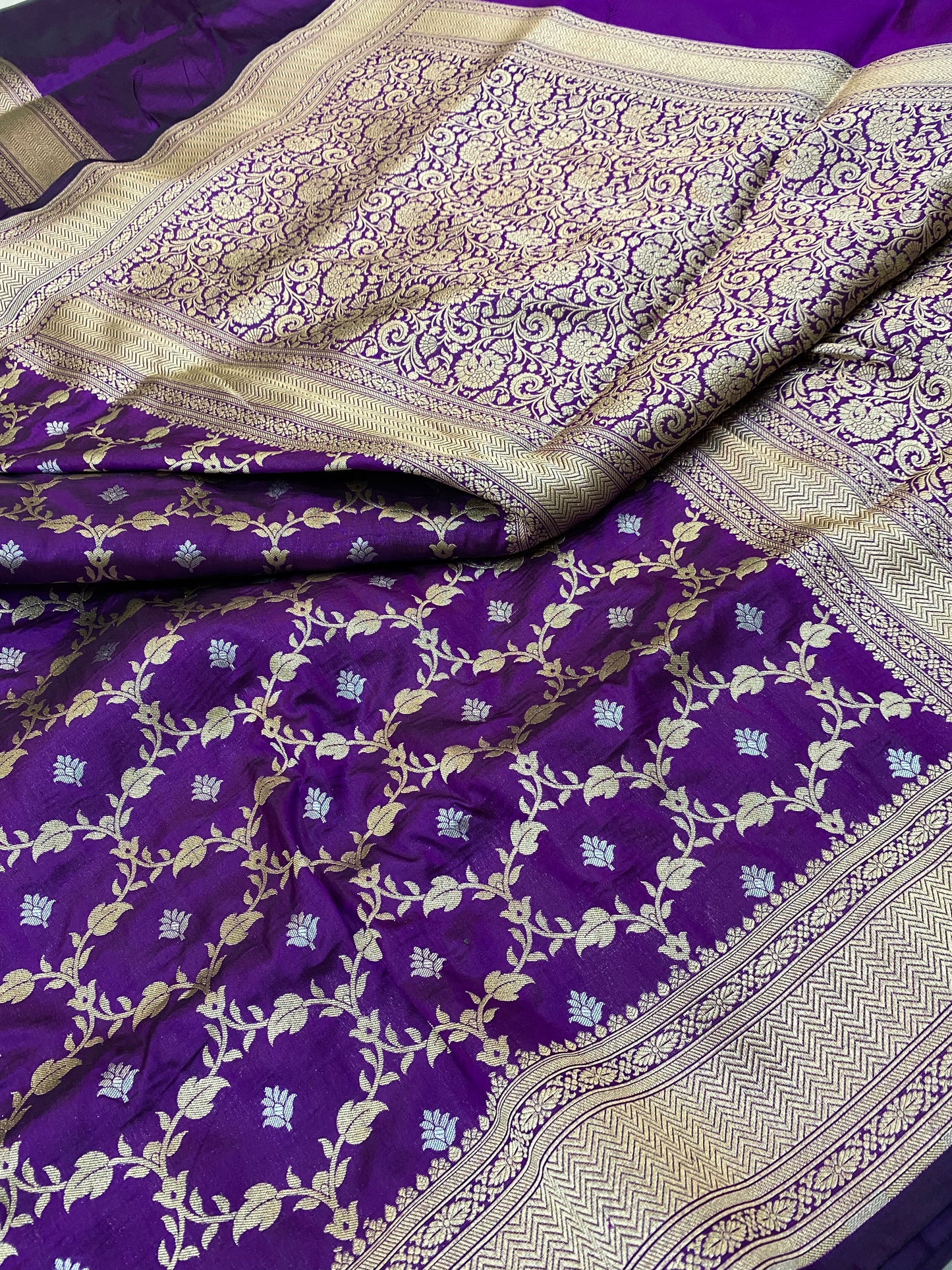 Pure Katan Silk Sona Rupa Jaal Saree