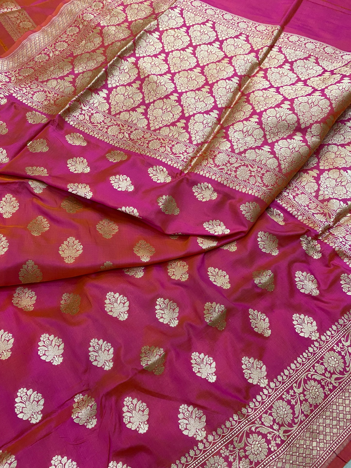 Pure silk booti saree