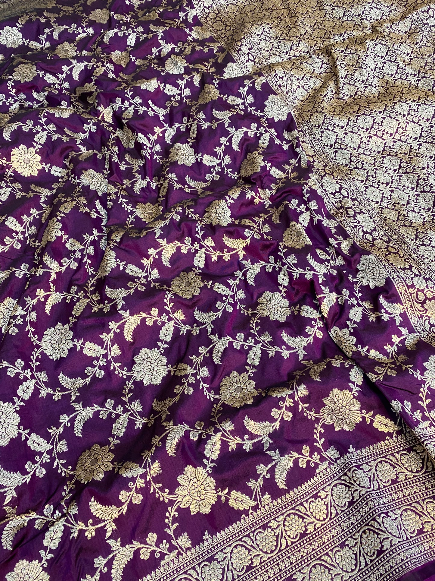 Pure katan jaal saree