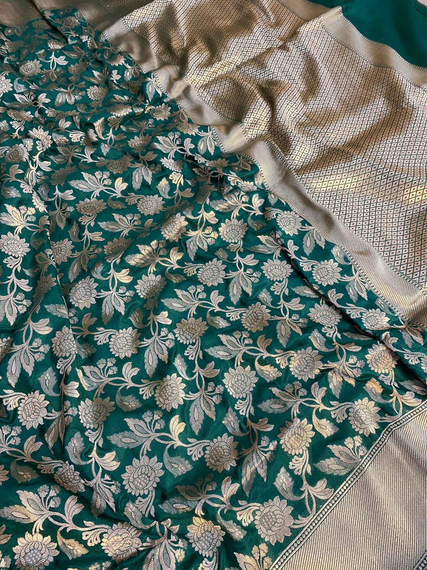 Pure katan jaal saree