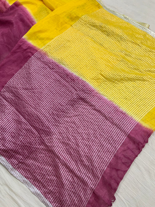 Linen Saree with Handwork Embroidery ( 2D Colour )