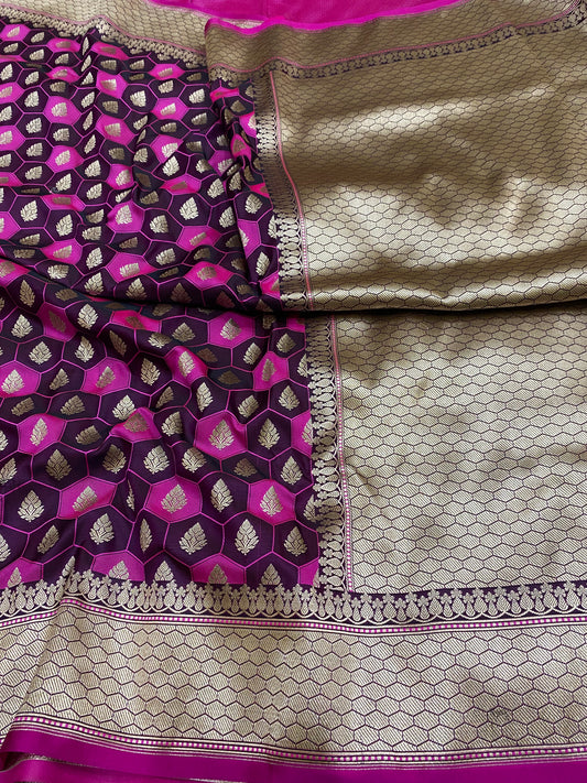 Banarasi Mashru Rangkaat Saree