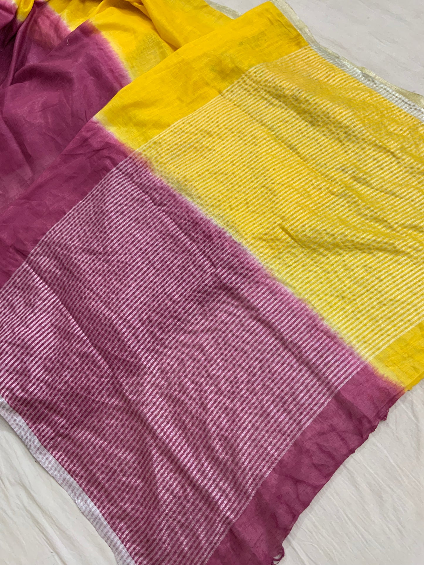 Linen Saree with Handwork Embroidery ( 2D Colour )
