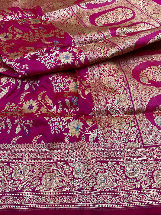 Pure Silk Banarasi Jaal Mina Saree
