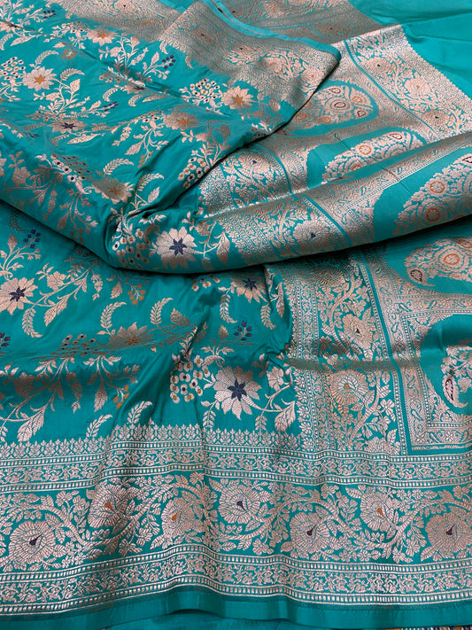 Pure Silk Banarasi Jaal Mina Saree
