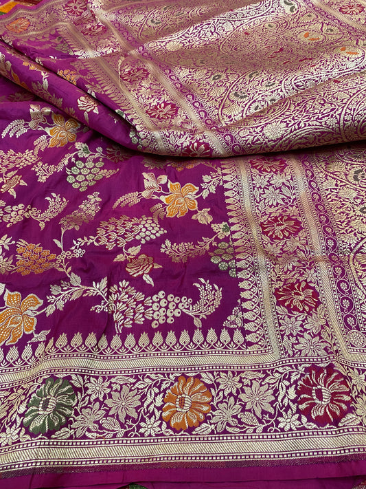 Pure Katan Silk Jaal Mina Saree