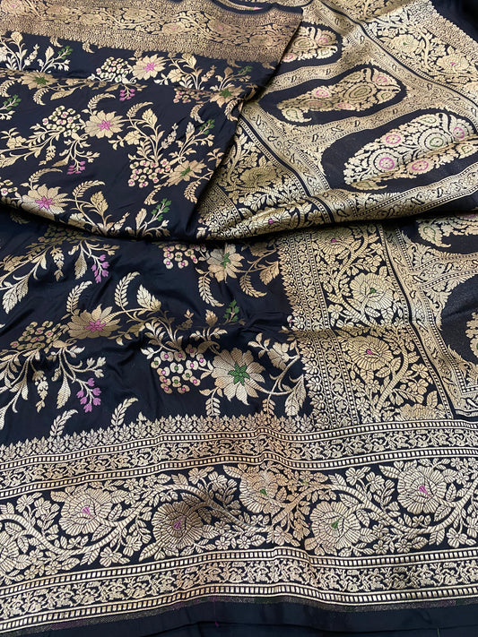 Pure Katan Silk Jaal Mina Saree