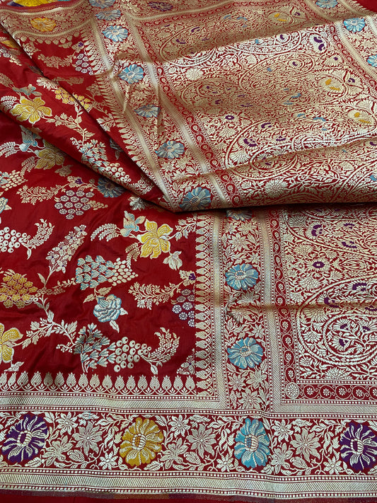 Pure Katan Silk Jaal Mina Saree