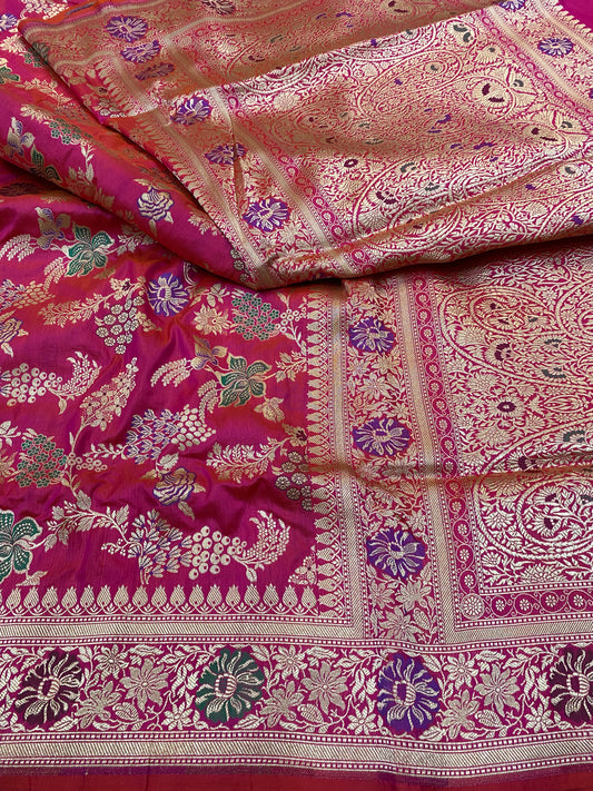 Pure Katan Silk Jaal Mina Saree