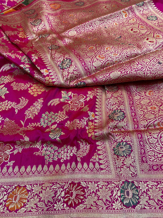 Pure Katan Silk Jaal Mina Saree