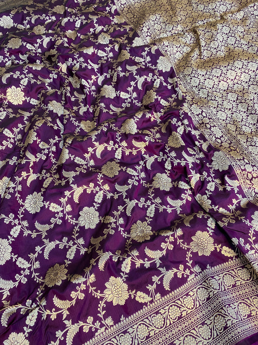Pure katan jaal saree