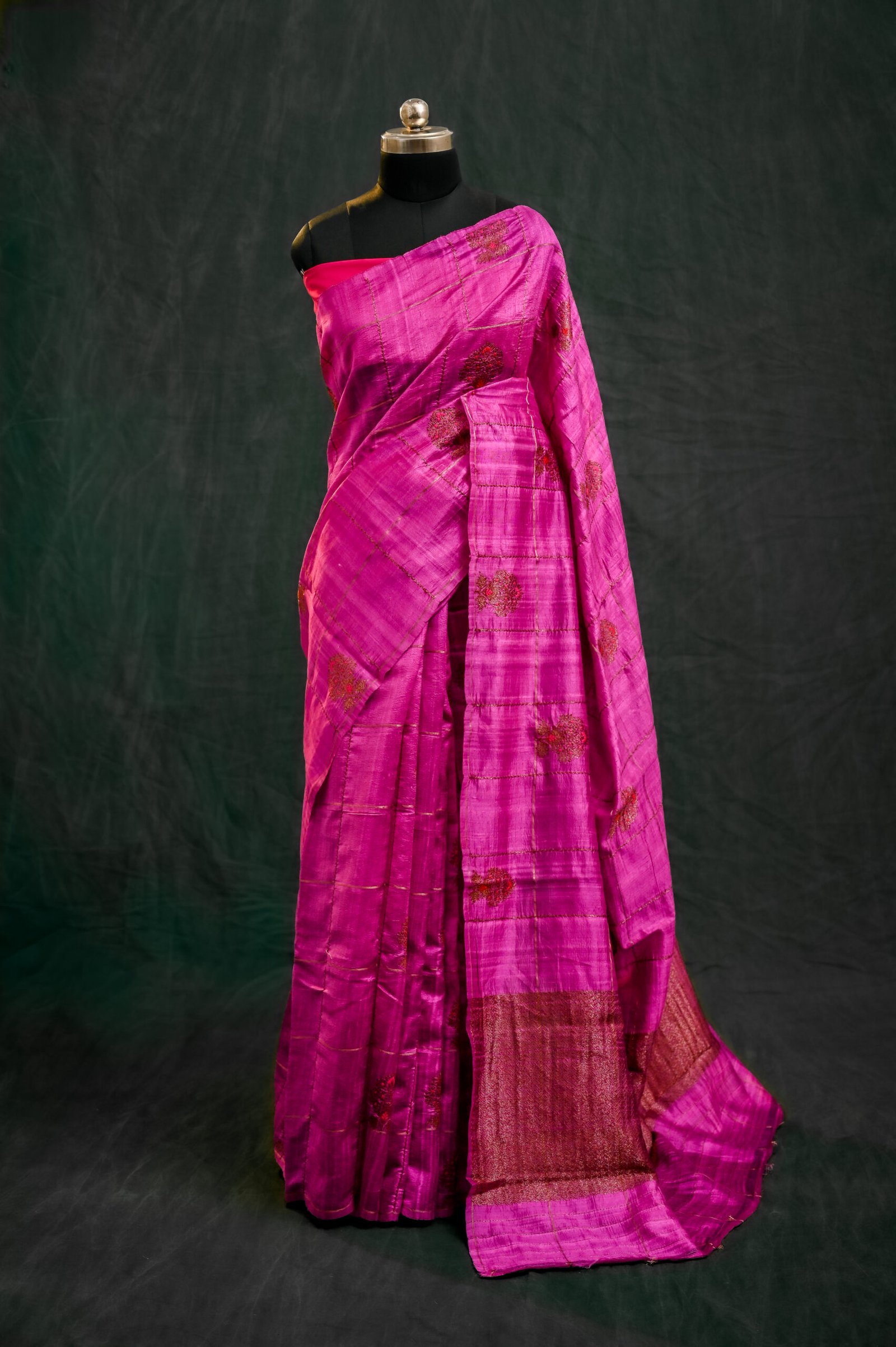 RAW SILK MEENA BUTA CHECK - Image 3