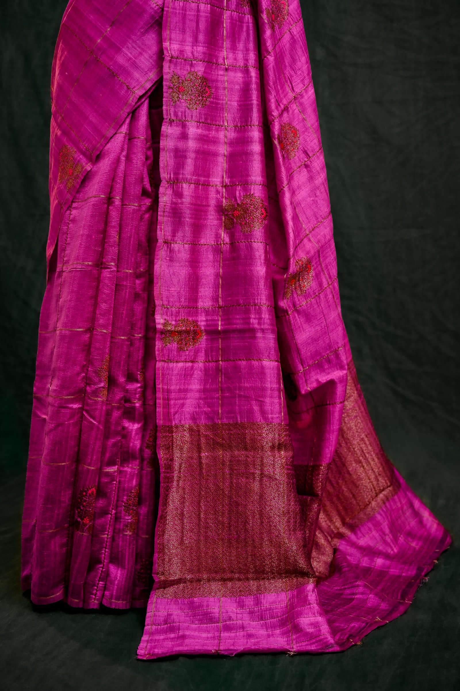 RAW SILK MEENA BUTA CHECK - Image 4
