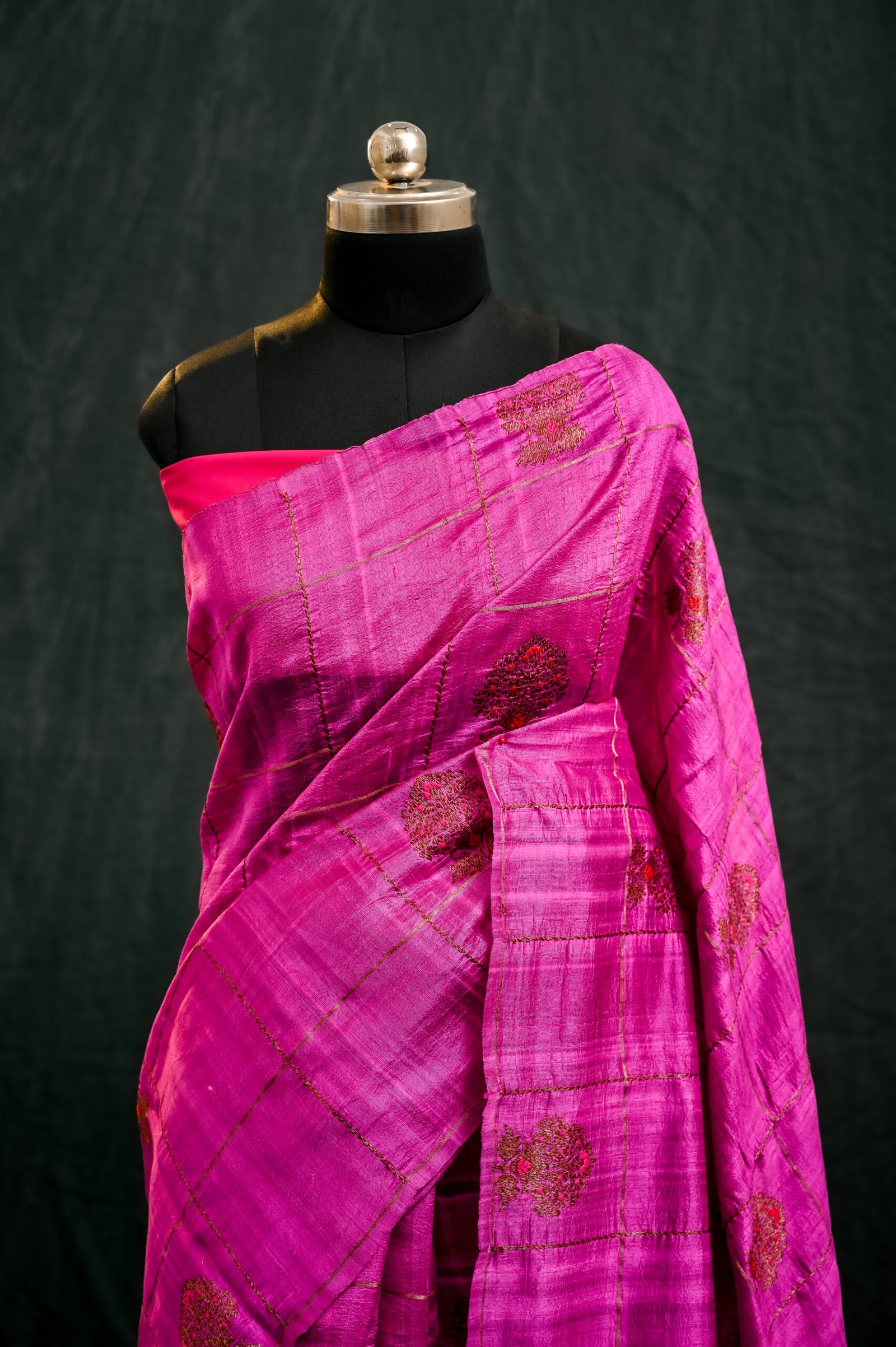 RAW SILK MEENA BUTA CHECK - Image 2
