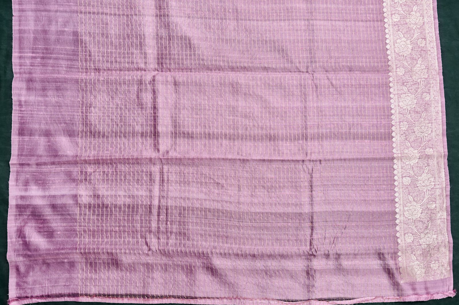 Pure Handloom Tissue Brocade Saree – Lightweight Handwoven Luxury Saree in Pestal Olive - Image 5