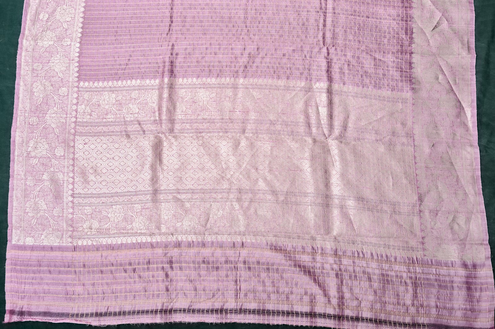 Pure Handloom Tissue Brocade Saree – Lightweight Handwoven Luxury Saree in Pestal Olive - Image 2